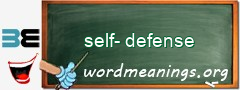 WordMeaning blackboard for self-defense